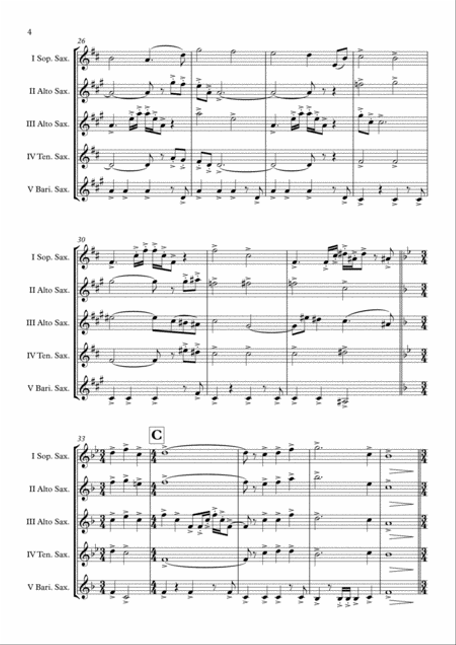First Knight Saxophone Quintet scores gallery preview page 5