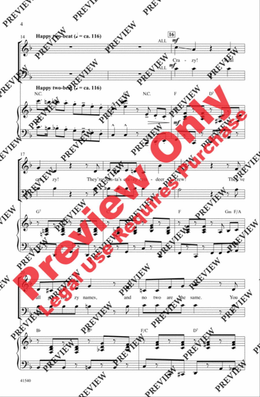 Santa's Crazy Reindeer 4-Part scores gallery preview page 4