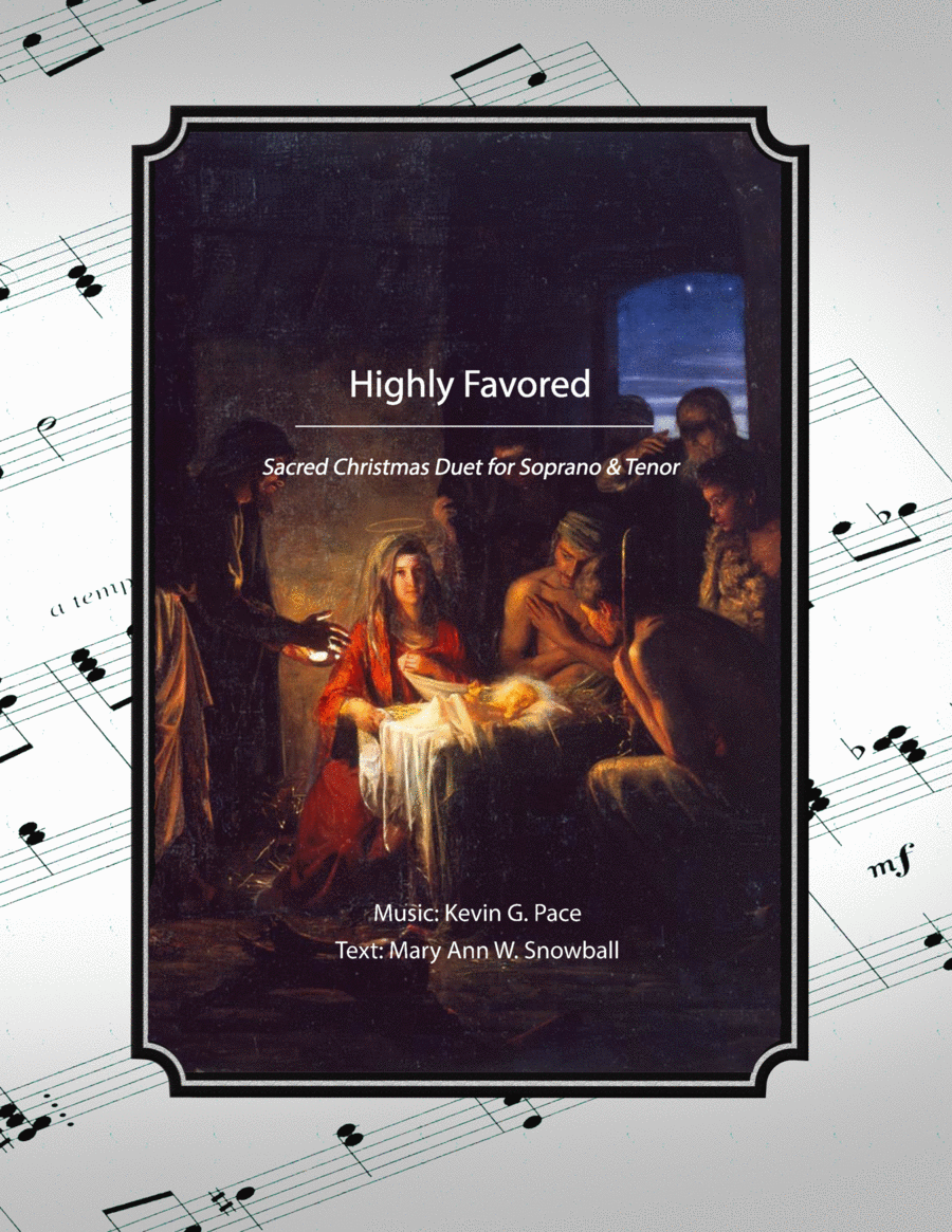 Highly Favored, sacred vocal solo (alto-tenor) Voice Solo scores gallery preview page 1