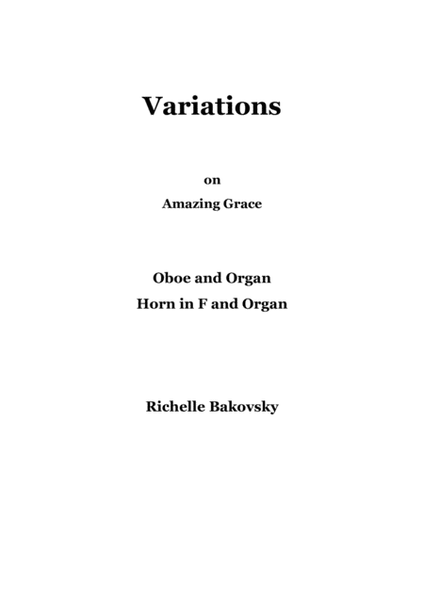 R. Bakovsky: Variations on Amazing Grace for Oboe or Horn in F and Organ image number null