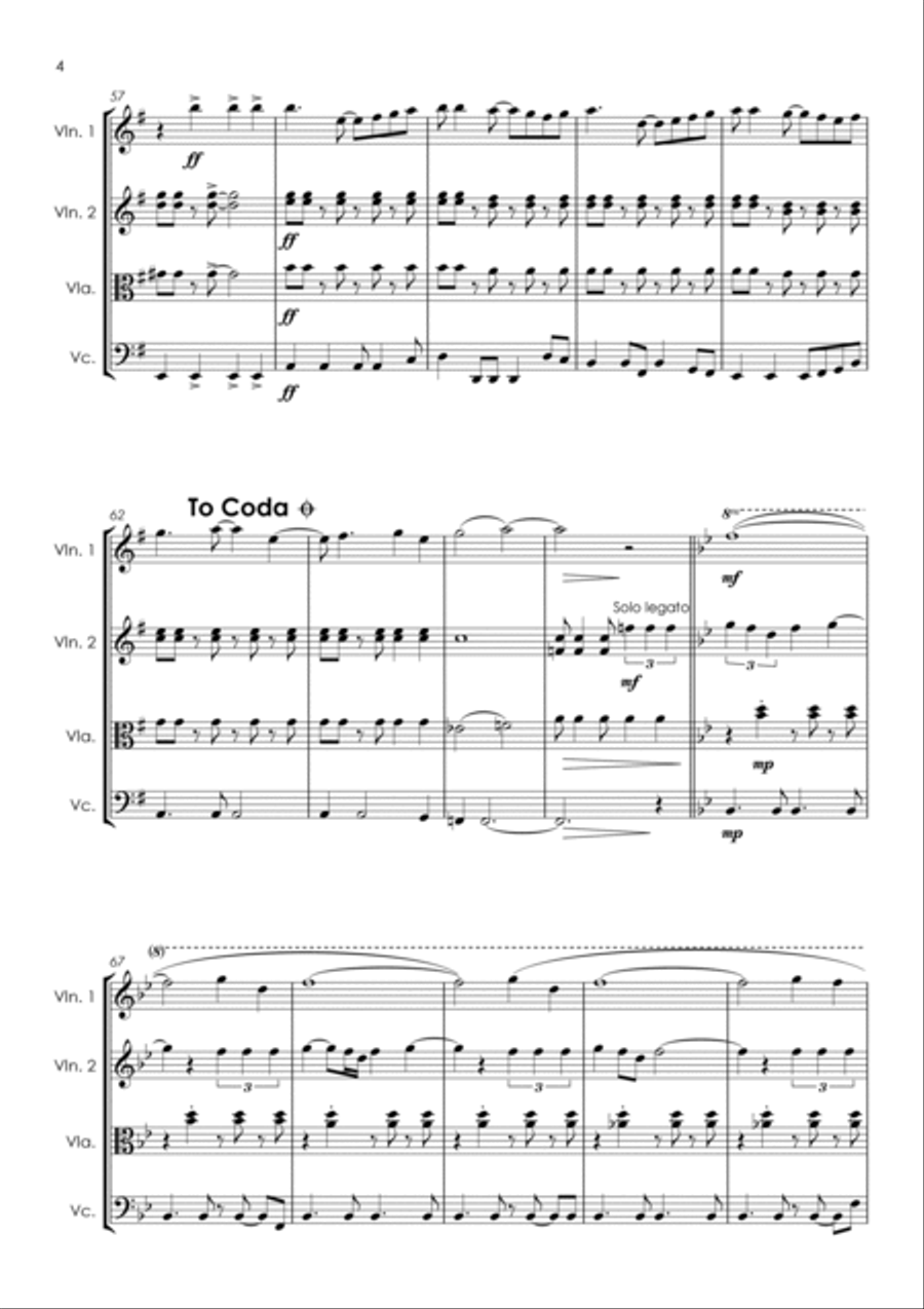 Can't Take My Eyes Off Of You String Quartet scores gallery preview page 6