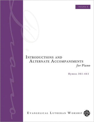 Book cover for Introductions and Alternate Accompaniments for Piano, Volume 3