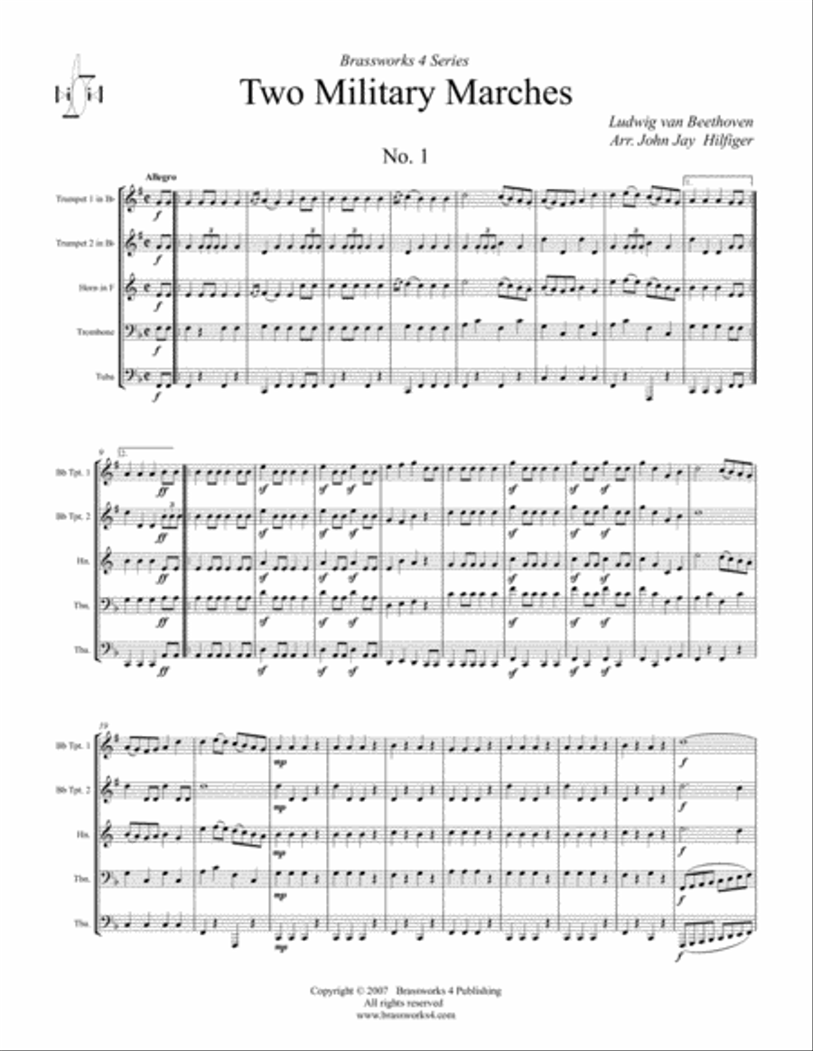 2 Military Marches 2 Military Marches Brass Quintet scores gallery preview page 2