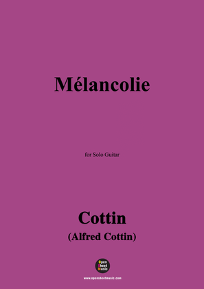 Book cover for Cottin-Mélancolie,for Guitar