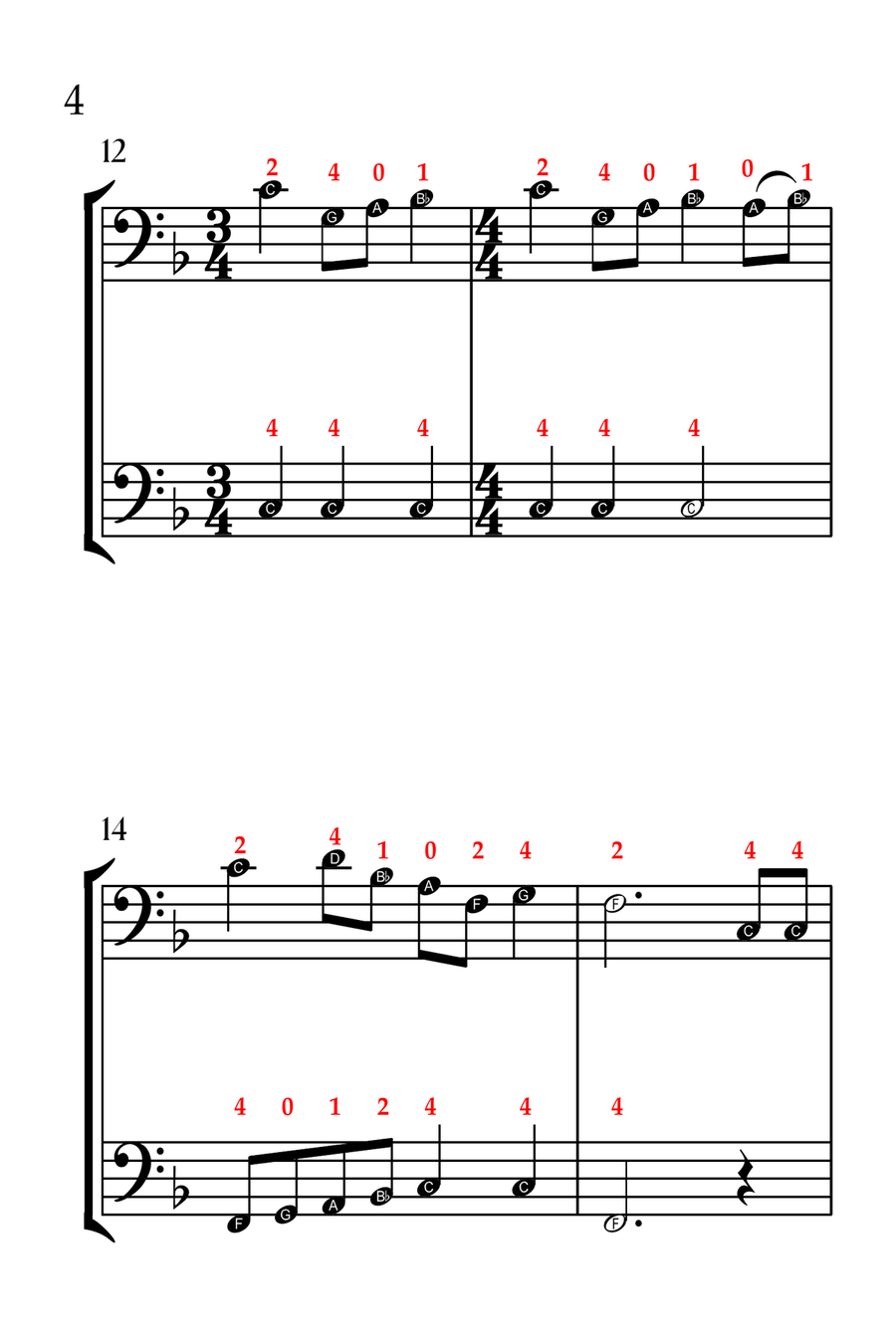 The Twelve Days of Christmas (CELLO DUET - EASY LEVEL) String Duet scores gallery preview page 5