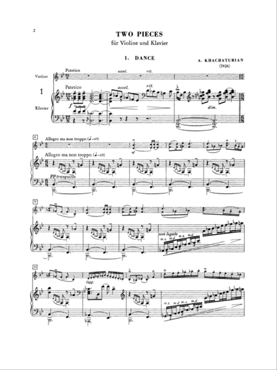 Two Pieces Violin Solo scores gallery preview page 3