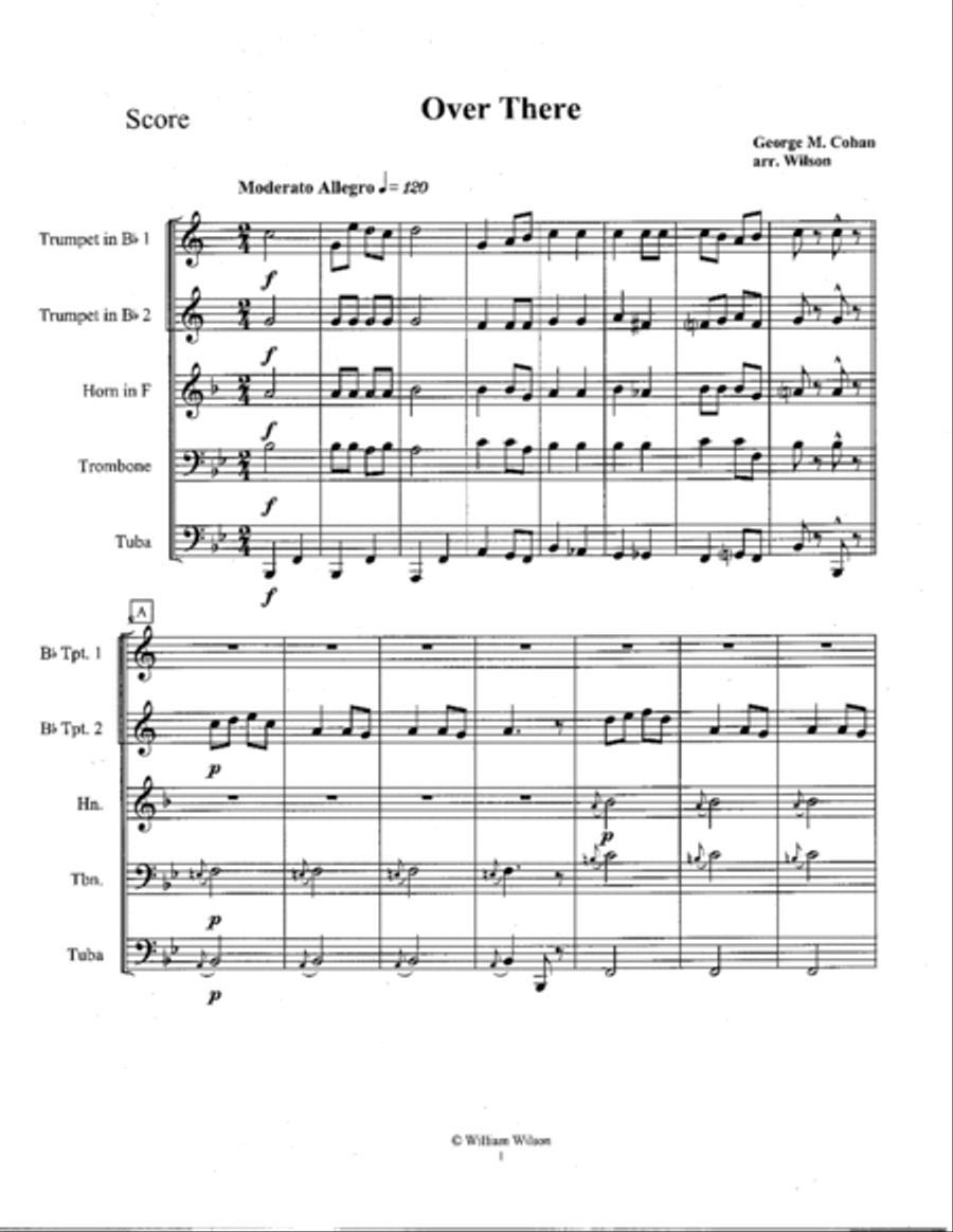 Over There Brass Quintet scores gallery preview page 2