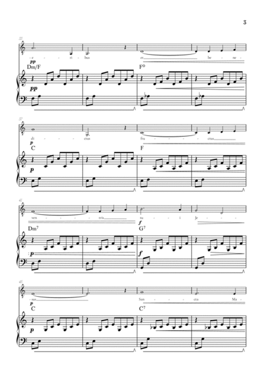 Bach / Gounod Ave Maria in C major • tenor sheet music with piano accompaniment and chords image number null