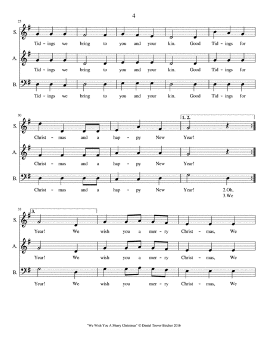 We Wish You A Merry Christmas 3-Part scores gallery preview page 5