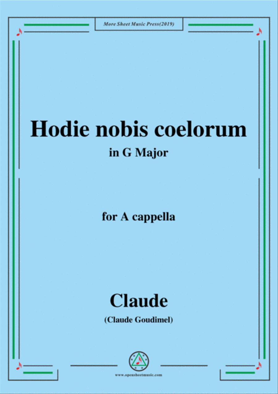 Goudimel-Hodie nobis coelorum,in G Major,for A cappella 4-Part scores gallery preview page 1