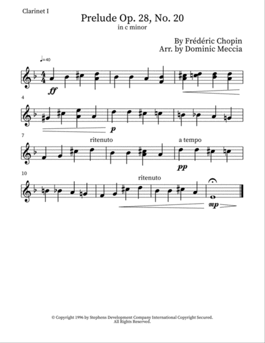 Prelude In C Minor, Op. 28, No. 20 Woodwind Quintet scores gallery preview page 5
