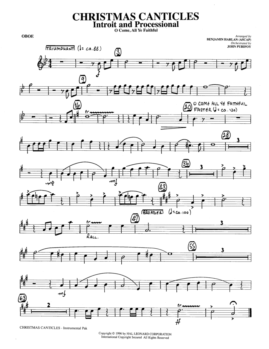 Christmas Canticles: A Cantata of Carols in Four Suites (Full Orchestra) - Oboe Choir scores gallery preview page 1