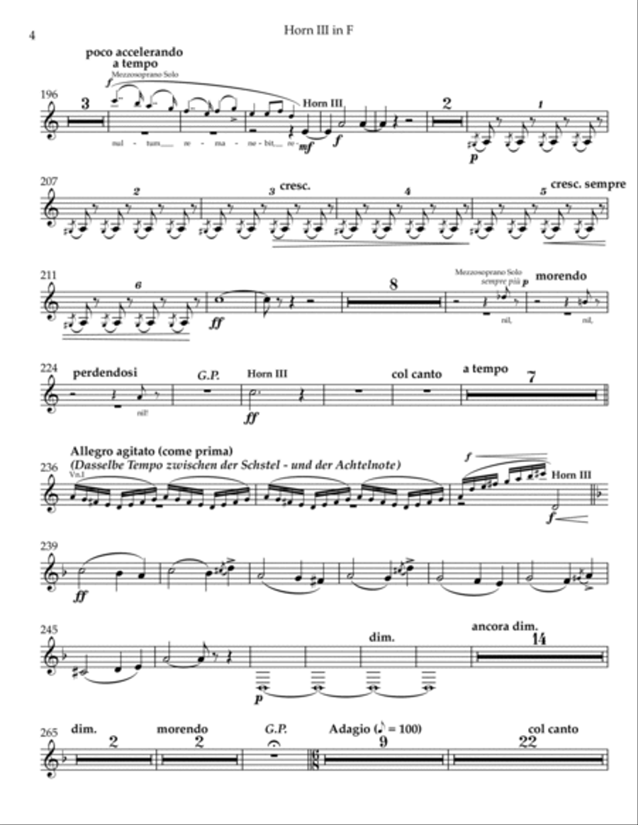 Verdi Requiem - Horn in F 3 (Transposed Part) Horn Solo scores gallery preview page 4