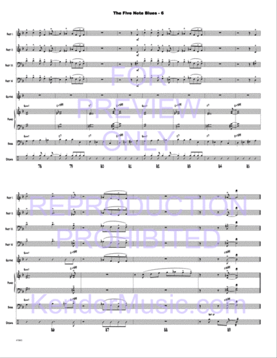 Five Note Blues, The Jazz Ensemble scores gallery preview page 7