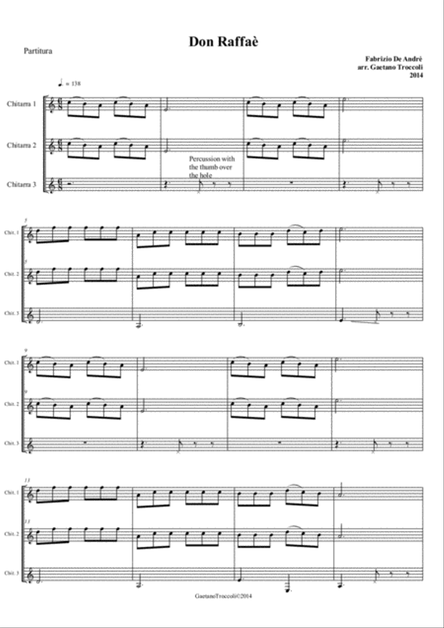 Don Raffae' Don Raffae' Guitar Solo scores gallery preview page 1