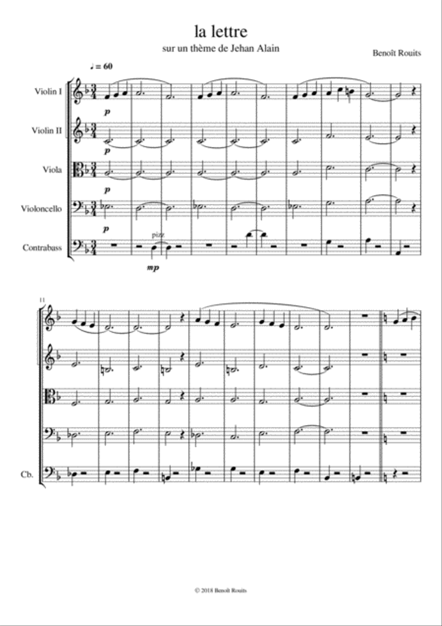 La lettre String Quartet scores gallery preview page 1
