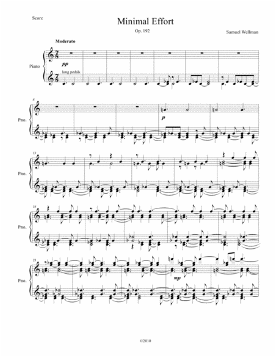 Minimal Effort, Op. 192 Piano Solo scores gallery preview page 1