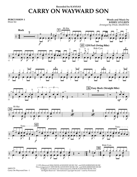 Carry On Wayward Son - Percussion 1