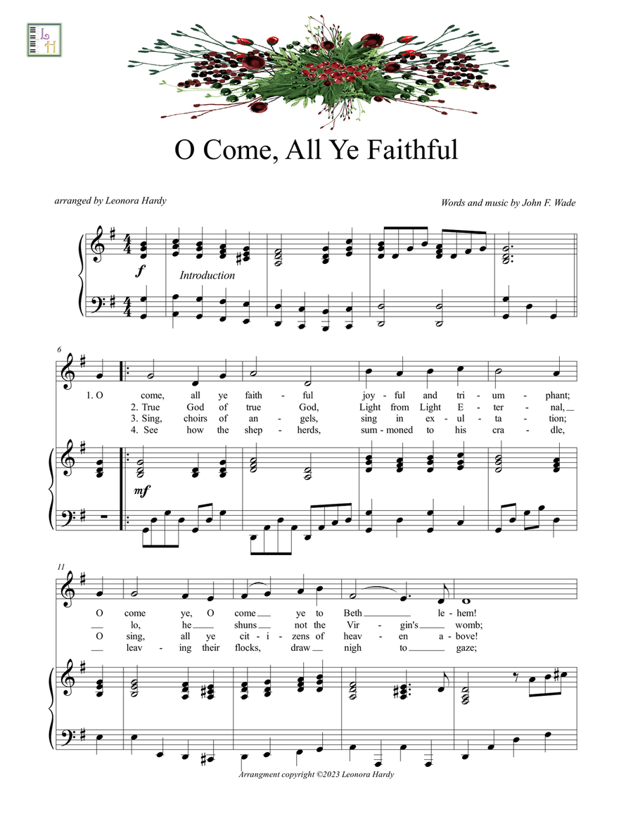 O Come, All Ye Faithful O Come, All Ye Faithful Piano, Vocal scores gallery preview page 1