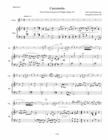 Canzonetta from The Violin Concerto (Opus 35)
