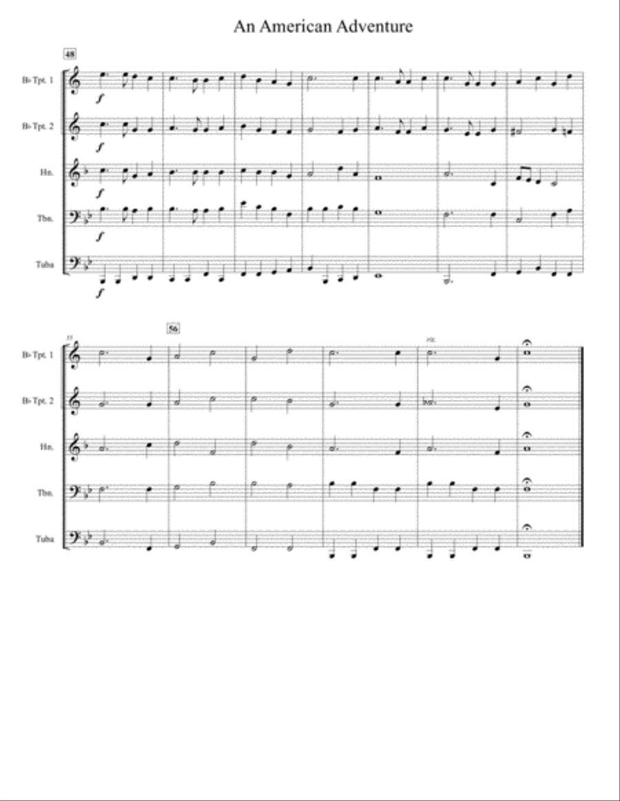 An American Adventure for Brass Quintet Brass Quintet scores gallery preview page 5