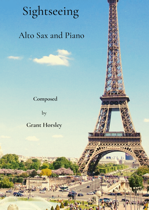 Book cover for "Sightseeing" A jazz waltz for Alto Sax and Piano (available for Tenor and flute)