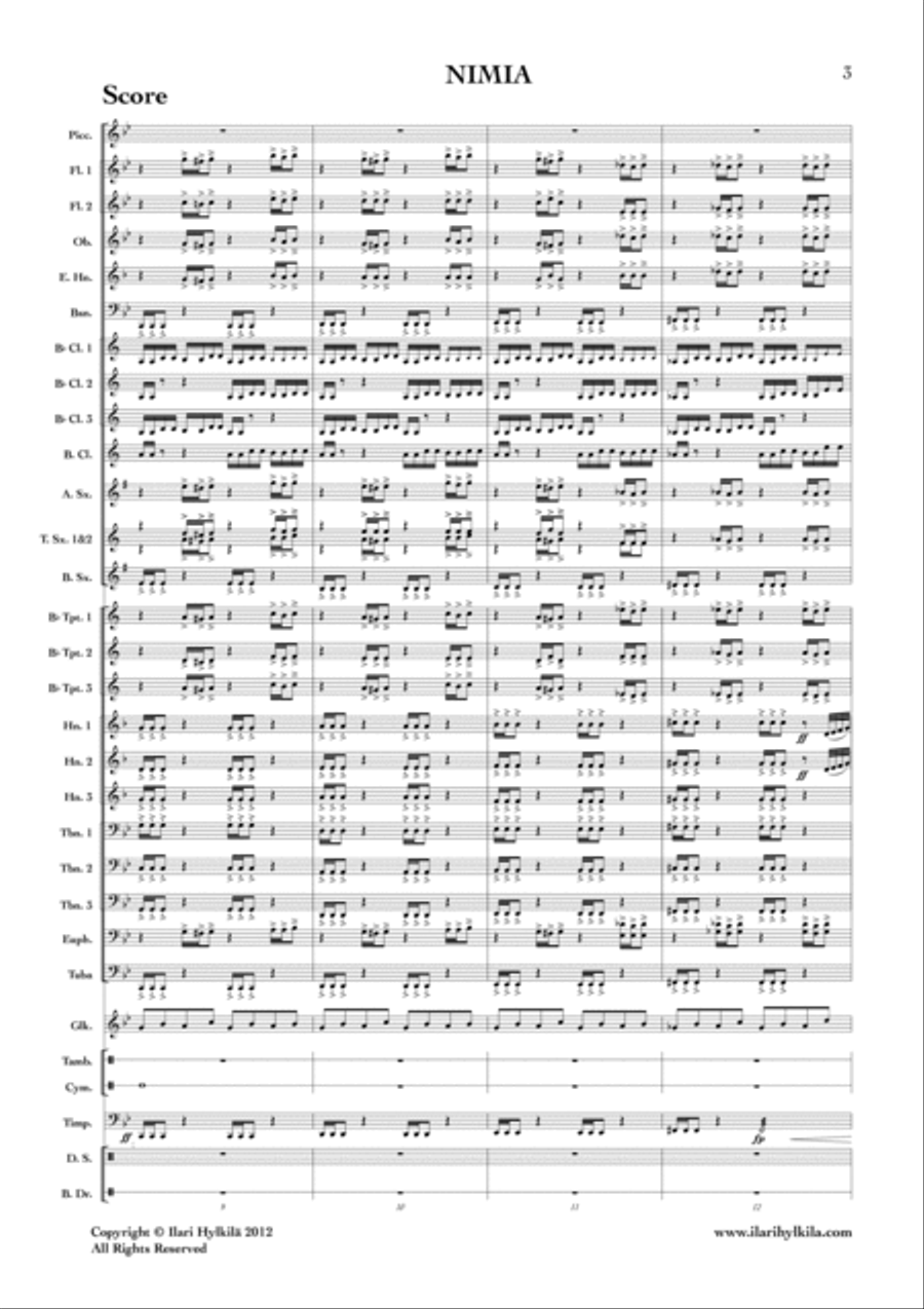 Nimia (for Concert Band) Nimia (for Concert Band) Concert Band scores gallery preview page 3