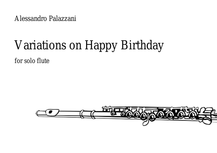 Variations on Happy Birthday for Solo Flute Flute Solo scores gallery preview page 1