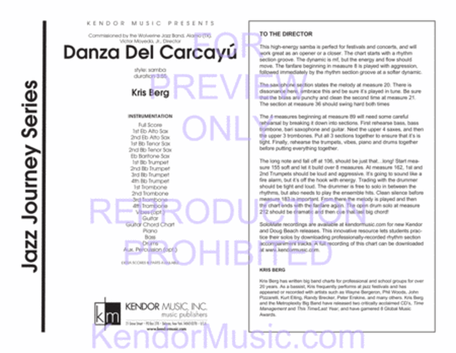 Danza Del Carcayu (Full Score)