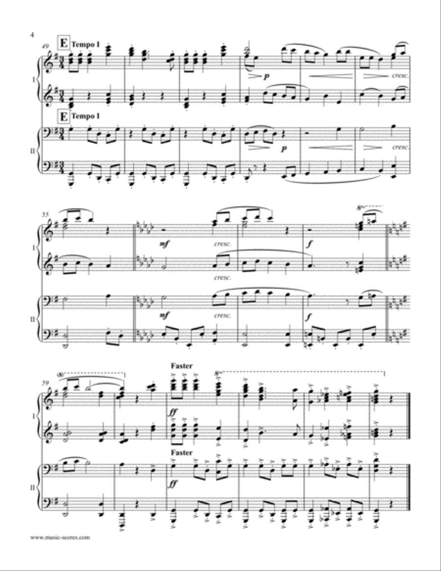 The Holly and the Ivy - Piano Duet (harder) Piano Duet scores gallery preview page 4