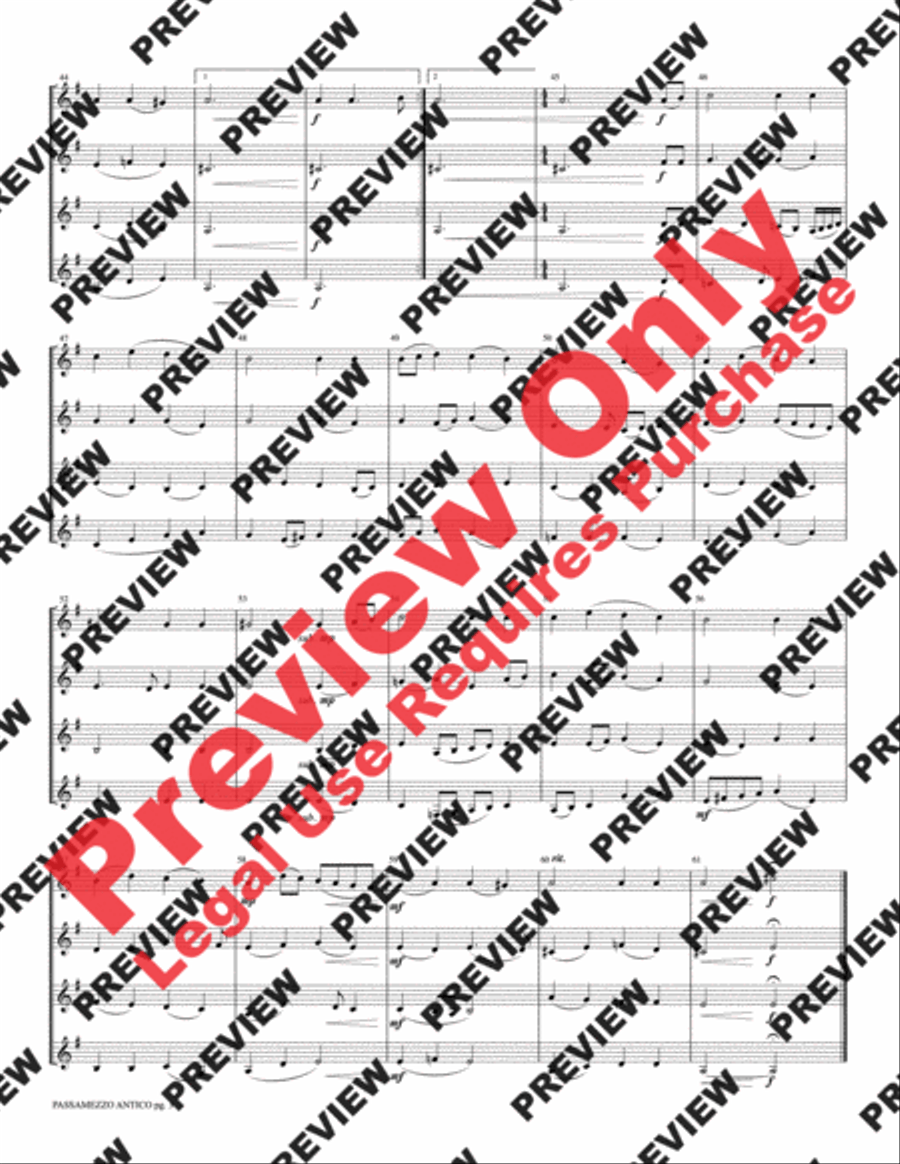 Passamezzo Antico Clarinet Quartet scores gallery preview page 5