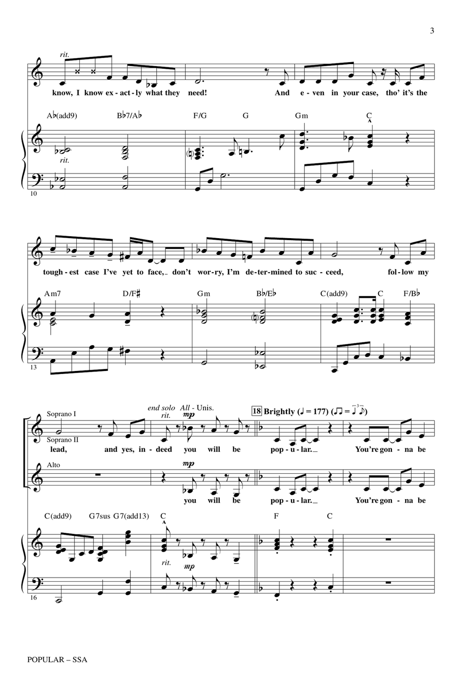 Popular (from Wicked) (arr. Mac Huff) SSA scores gallery preview page 2