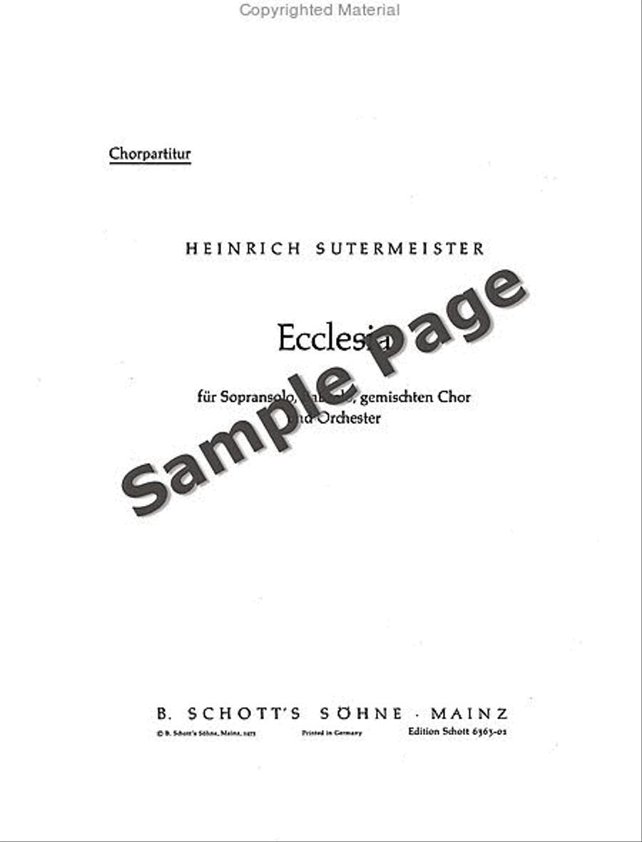 Sutermeister H Ecclesia Kantate (1972/73) 4-Part scores gallery preview page 2