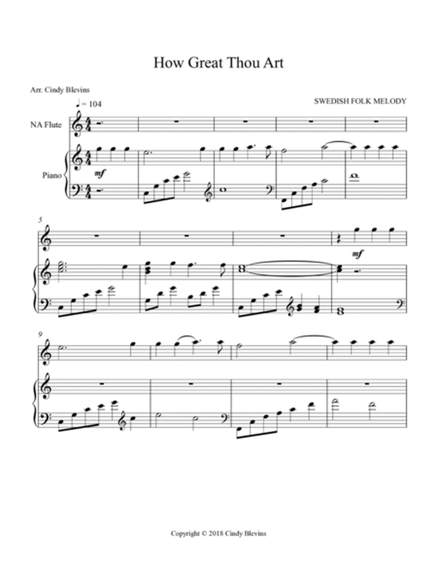 How Great Thou Art, for Piano and Native American Flute image number null