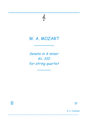 Book cover for Mozart Sonata kv. 310 for String quartet