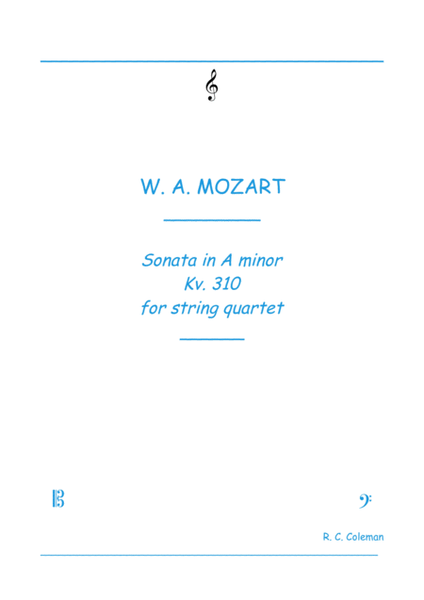 Mozart Sonata kv. 310 for String quartet image number null
