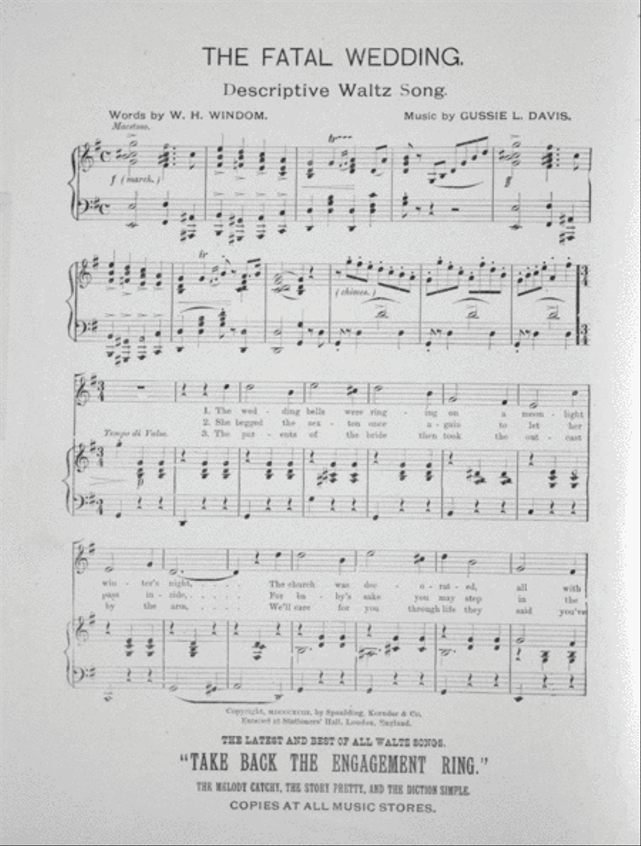 The Fatal Wedding. Waltz Song Voice scores gallery preview page 2