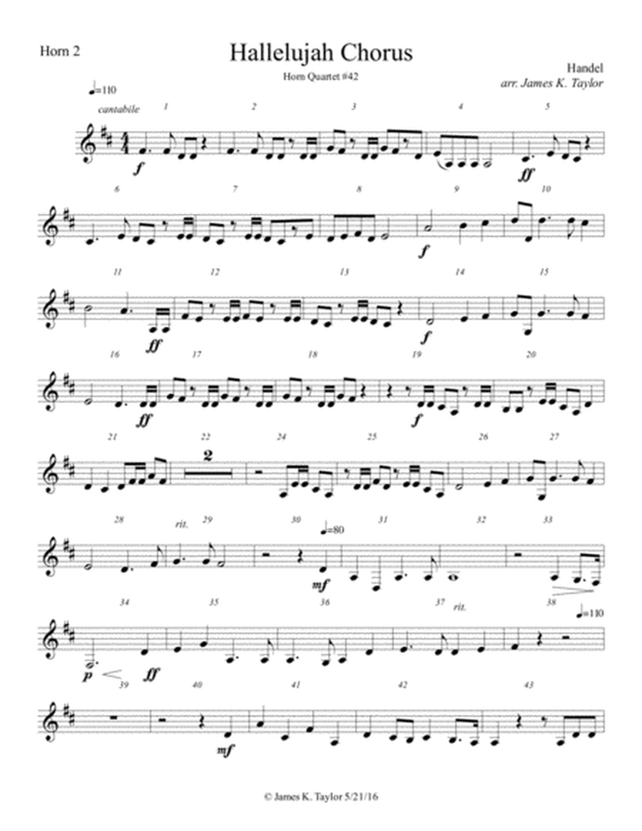 Hallelujah Chorus (for horn quartet) image number null