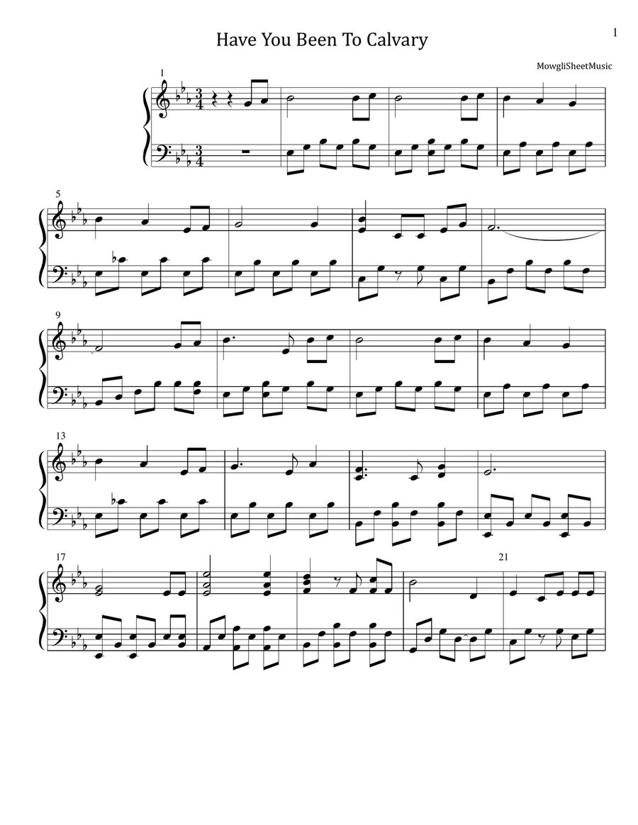 Have You Been To Calvary Piano Solo scores gallery preview page 1