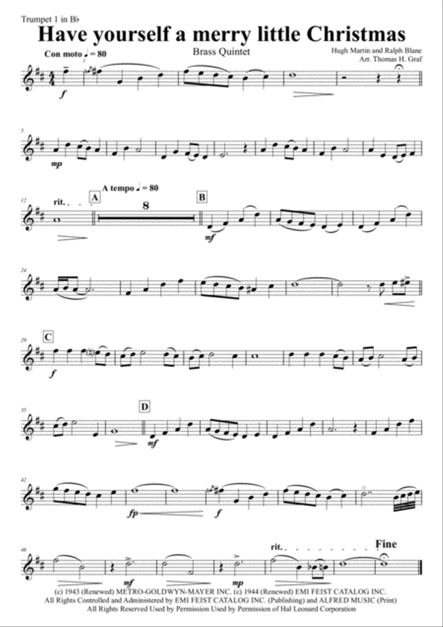 Have Yourself A Merry Little Christmas from MEET ME IN ST. LOUIS Horn scores gallery preview page 6