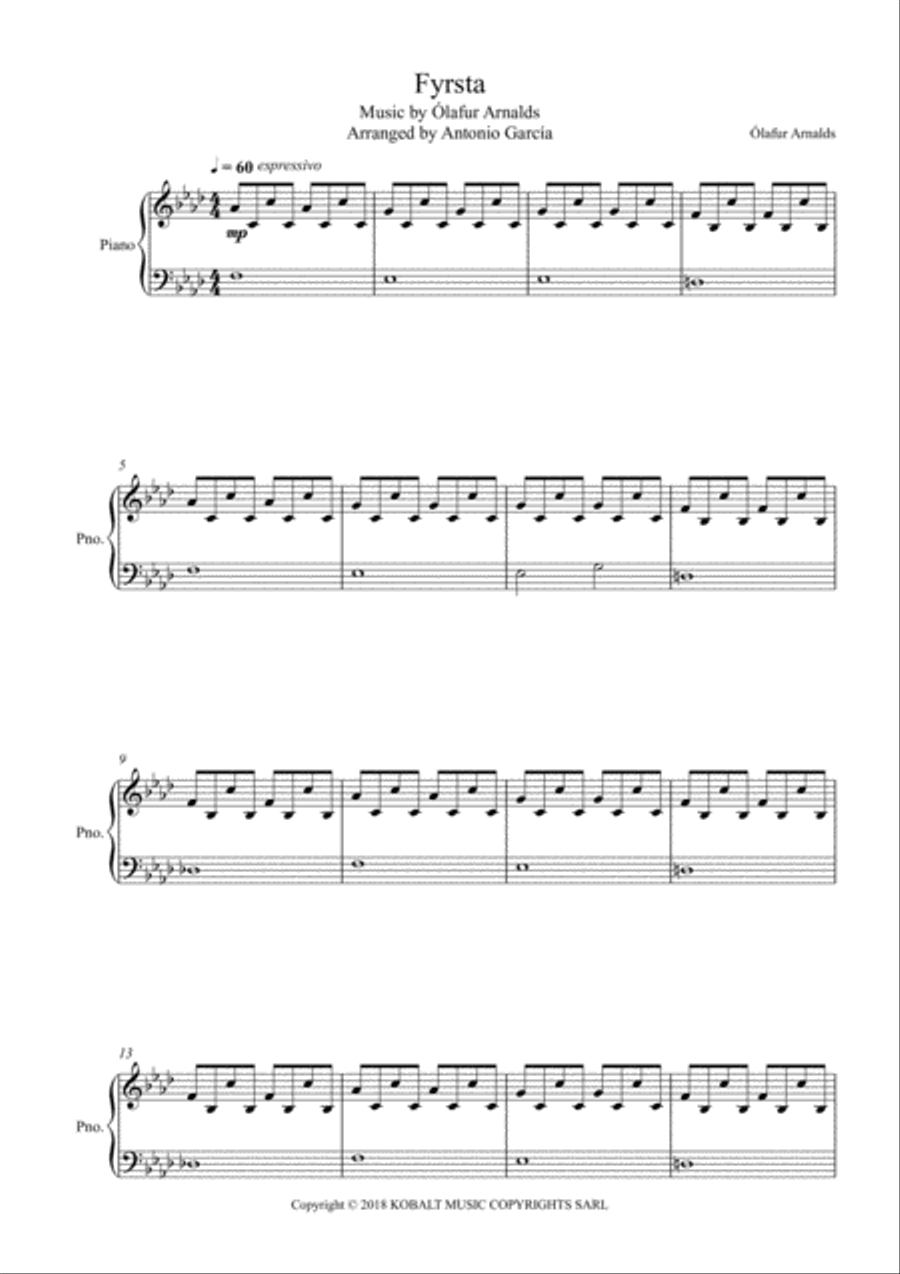 Frysta Piano Solo scores gallery preview page 1