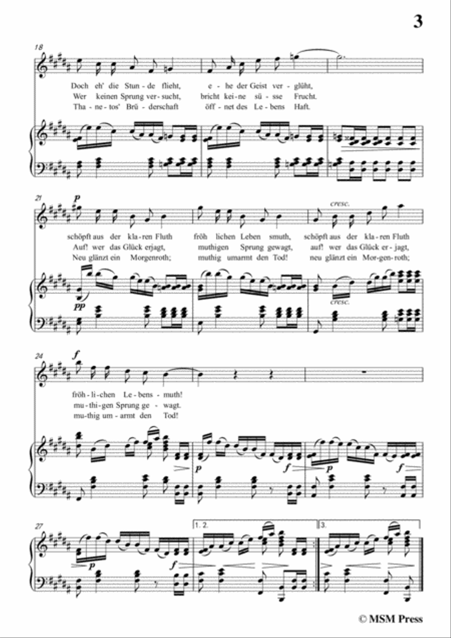 Schubert-Lebensmuth,in B Major,for Voice&Piano Voice scores gallery preview page 5