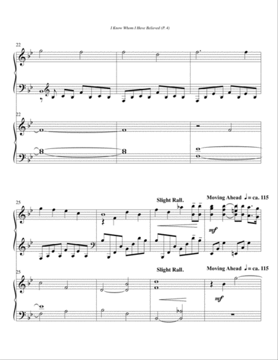 I Know Whom I Have Believed--Piano/Keyboard.pdf Small Ensemble scores gallery preview page 5