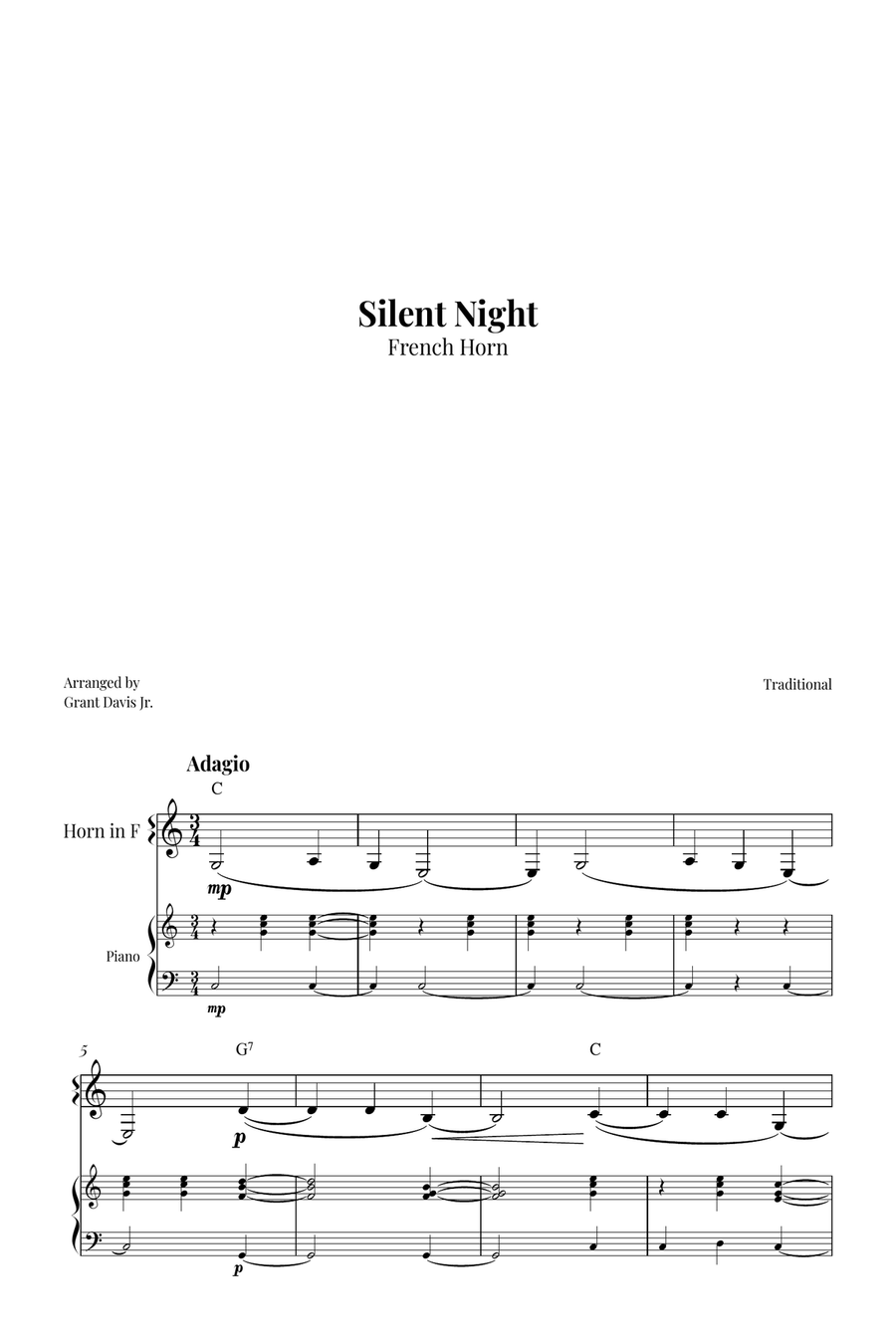 Silent Night Piano scores gallery preview page 1