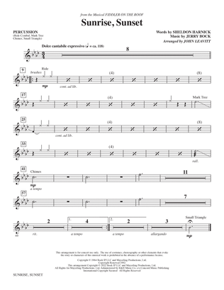 Sunrise, Sunset (from Fiddler On The Roof) (arr. John Leavitt) - Percussion