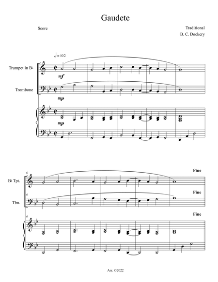 Gaudete (Trumpet and Trombone Duet with Piano Accompaniment)