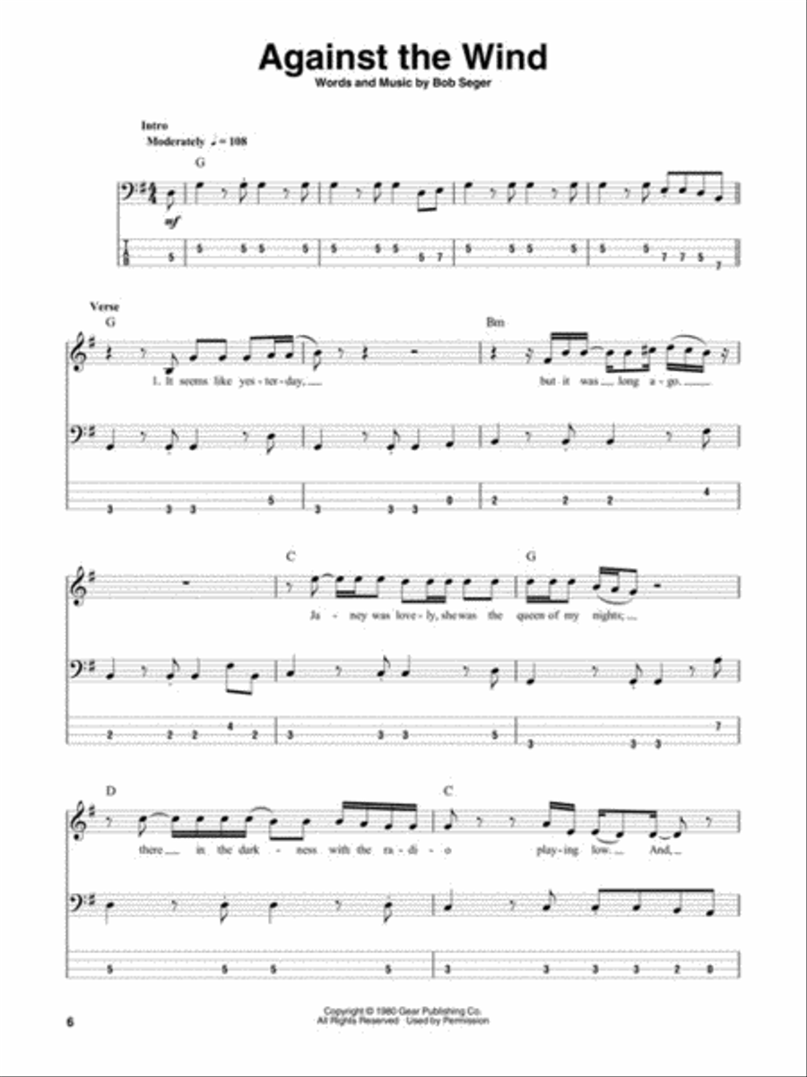 Bob Seger Bass Guitar Tablature scores gallery preview page 3
