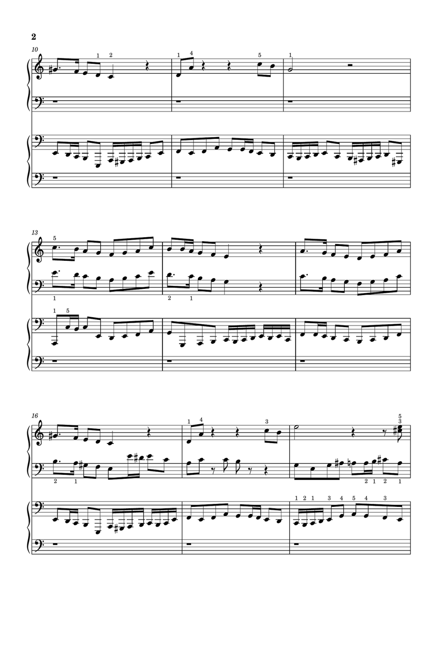 Fly Me To The Moon- Duet (Baroque version) Easy Piano scores gallery preview page 2