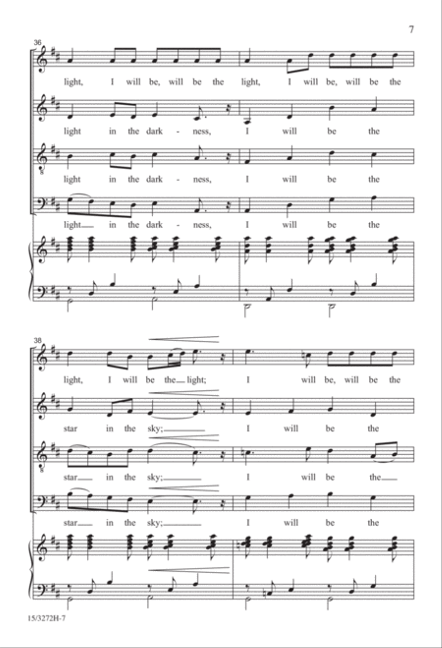 I Will Be the Light 4-Part scores gallery preview page 6