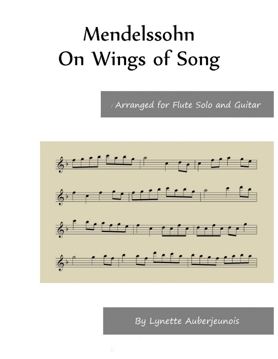 On Wings of Song - Flute Solo with Guitar Chords Chamber Music scores gallery preview page 1